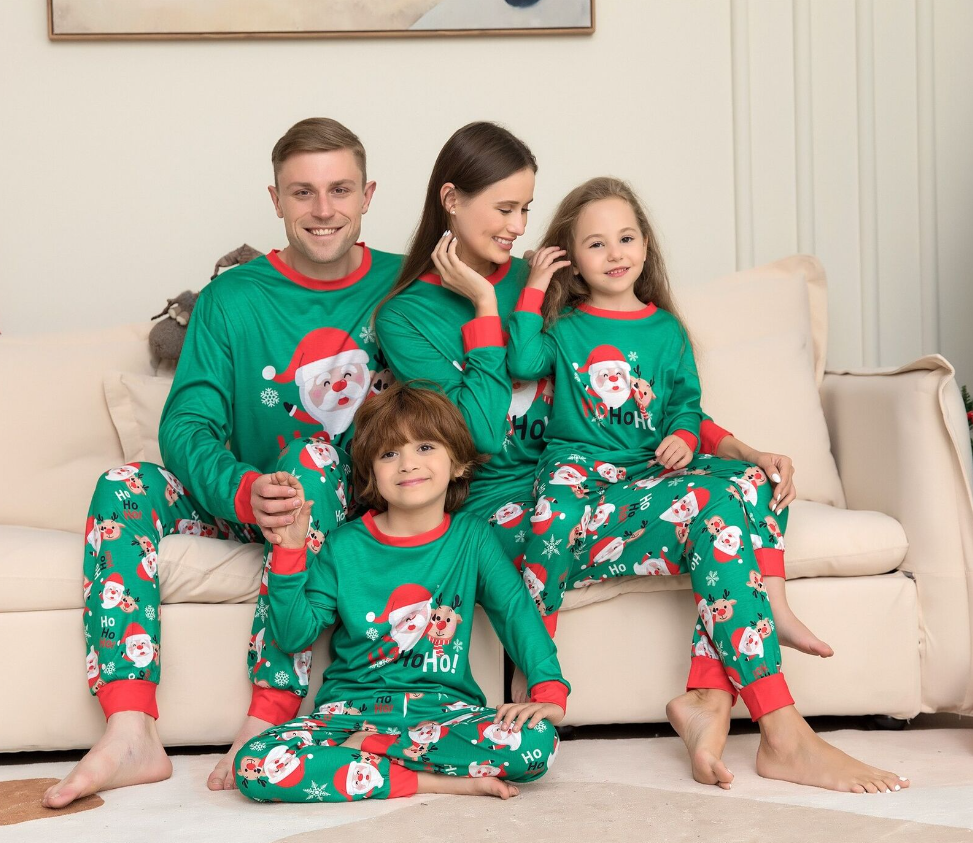 Family Matching Christmas Pajamas Santa Claus Print Dad Mommy And Me Costume