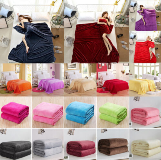 Warm Super Soft Bed Cozy Fleece Velvet Plush Throw Blanket Twin Full Queen King