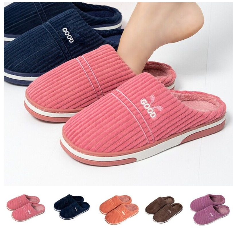 Mens Womens Ladies Slippers House Shoes Slip On Slider Fur Lined Mules Shoe Size